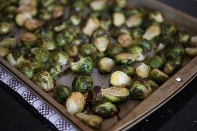 Honey Balsamic Roasted Brussels Sprouts - such a great side dish and a delicious way to get a healthy serving of veggies in any time of year.