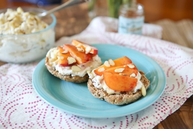 Honey Almond Ricotta Spread with Peaches