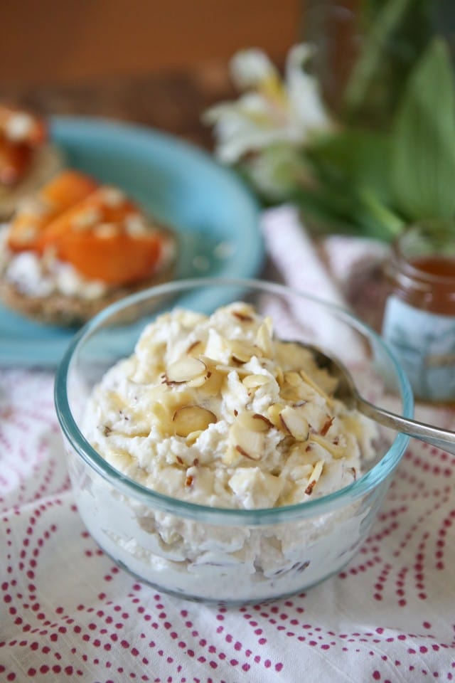 Honey Almond Ricotta Spread with Peaches