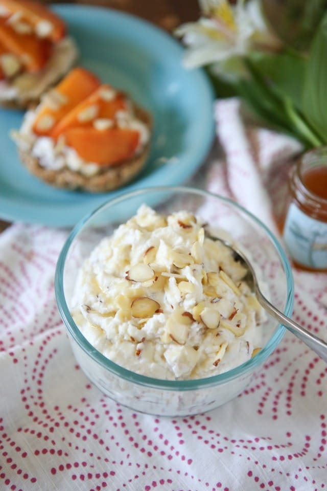 Honey Almond Ricotta Spread with Peaches