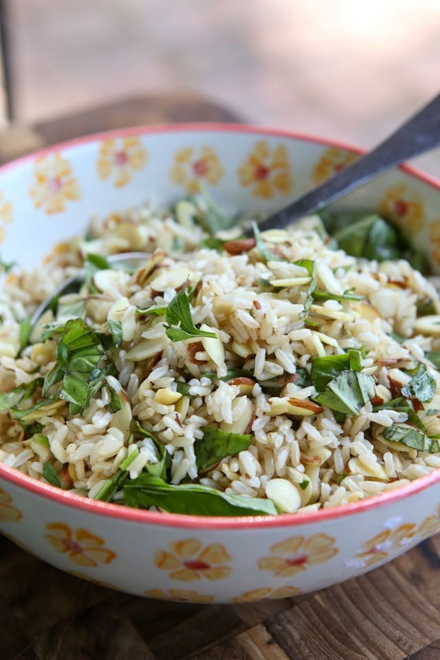 Toasted Almond Herbed Brown Rice | Aggie's Kitchen #ThinkFisher