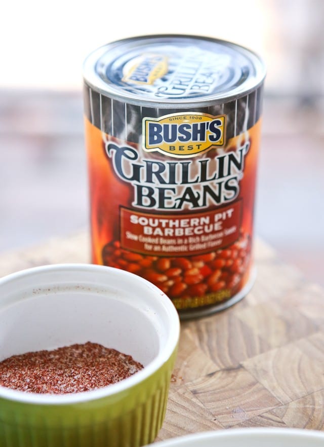 Smothered Grilled Pork Chops with Bush's Southern Pit BBQ Grillin' Beans