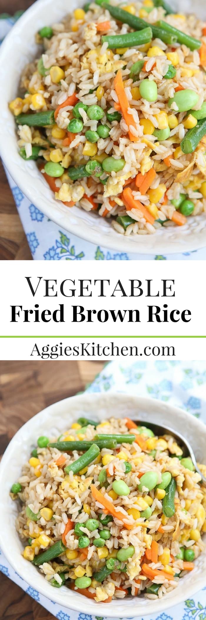 5-Ingredient Vegetable Fried Brown Rice - Aggie's Kitchen