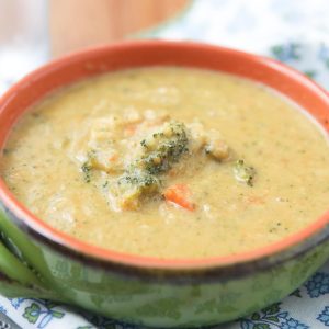 Filled with lots of veggies, this Broccoli Cheese Soup hits the spot (and is lighter than most creamy soups!)