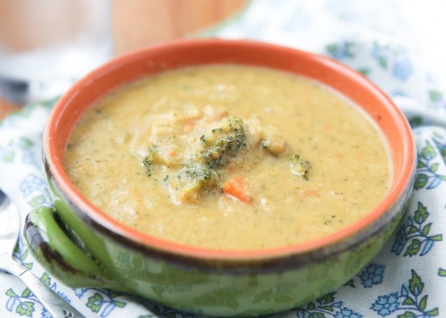 Lightened Up Broccoli Cheese Soup Aggie S Kitchen