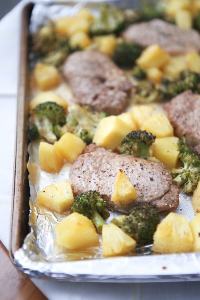 My whole family loved this Chinese Five Spice Pork Chops with Broccoli and Pineapple. Inspired from the Sheet Pan Supper Cookbook! Recipe at aggieskitchen.com