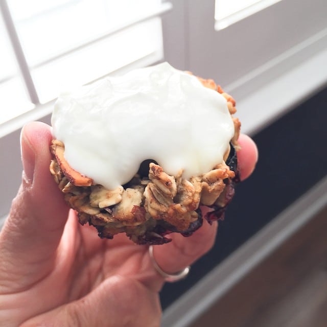 We love this recipe for Blueberry Almond Oatmeal Bites for breakfast or a healthy snack! Serve with vanilla Greek yogurt and a drizzle of honey, so good!