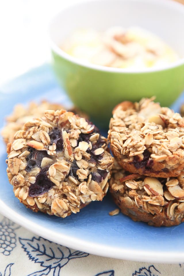 We love this recipe for Blueberry Almond Oatmeal Bites for breakfast or a healthy snack! Serve with vanilla Greek yogurt and a drizzle of honey, so good!