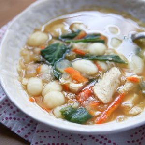 My family loves this Chicken Gnocchi Soup! Filled with protein, veggies and nutrition, perfect for when you're feeling under the weather.
