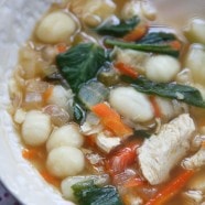 My family loves this Chicken Gnocchi Soup! Filled with protein, veggies and nutrition, perfect for when you're feeling under the weather.