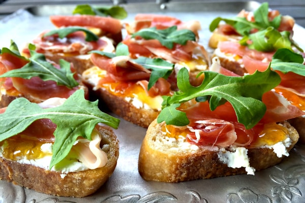 Proscuitto Goat Cheese Crostini from Reluctant Entertainer