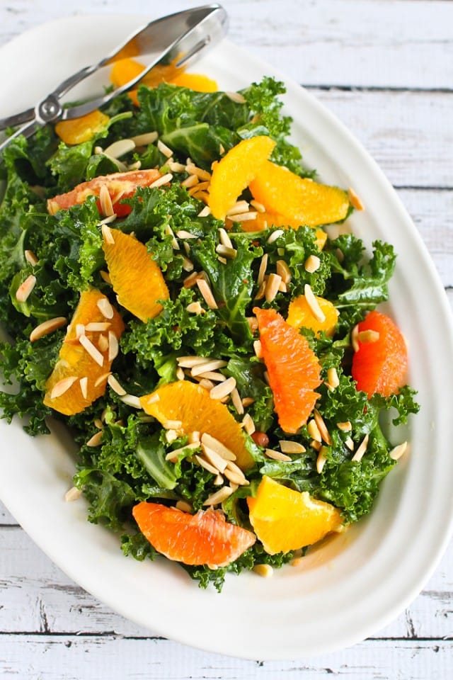 Kale, Almond, Orange Salad from Cookin' Canuck