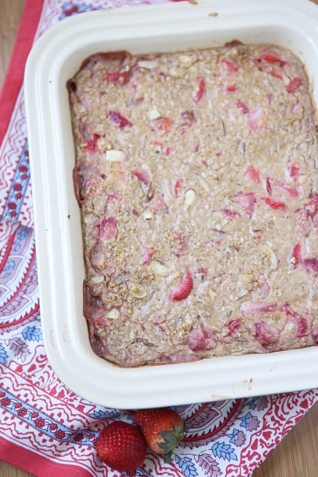 Great for feeding a crowd at breakfast, or for meal prep! My family loves this Strawberry Almond Baked Steel Cut Oatmeal - add yogurt and fresh fruit for a powerful start to your day! Recipe via aggieskitchen.com