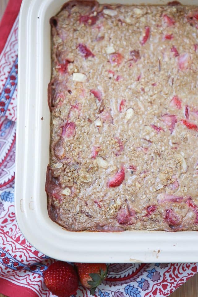Great for feeding a crowd at breakfast, or for meal prep! My family loves this Strawberry Almond Baked Steel Cut Oatmeal - add yogurt and fresh fruit for a powerful start to your day! Recipe via aggieskitchen.com