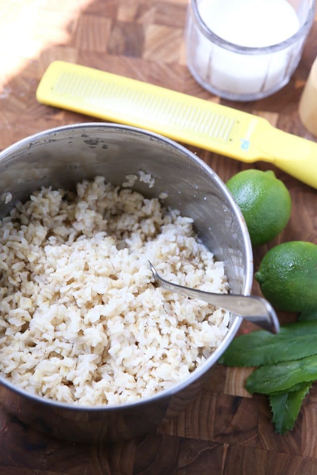 This recipe for Cilantro Lime Brown Rice is a perfect side for any Mexican dish. Use it to fill burritos, top with black beans or eat on its own! Recipe via aggieskitchen.com