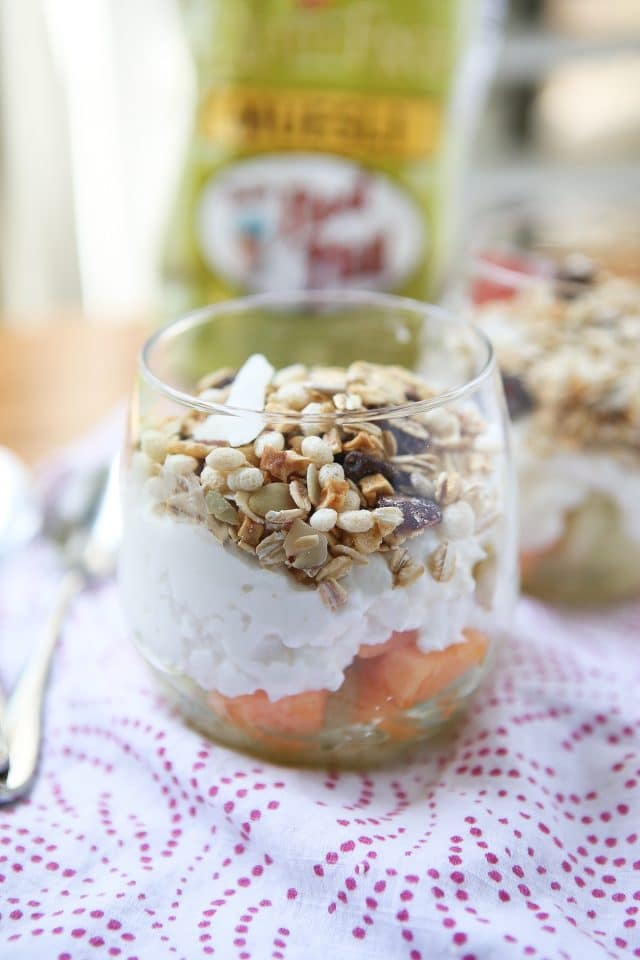 Just 3 ingredients! This refreshing Summer Melon Protein Parfait is the perfect way to cool down this summer. Great breakfast, snack, lunch or dessert! Recipe via aggieskitchen.com