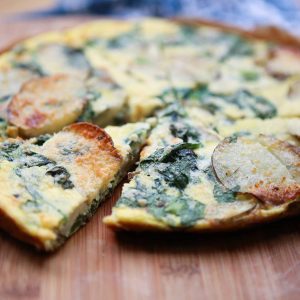Spinach and Potato Frittata - a few simple ingredients and you have a delicious breakfast, lunch or dinner! Perfect for Meatless Monday! Recipe via aggieskitchen.com
