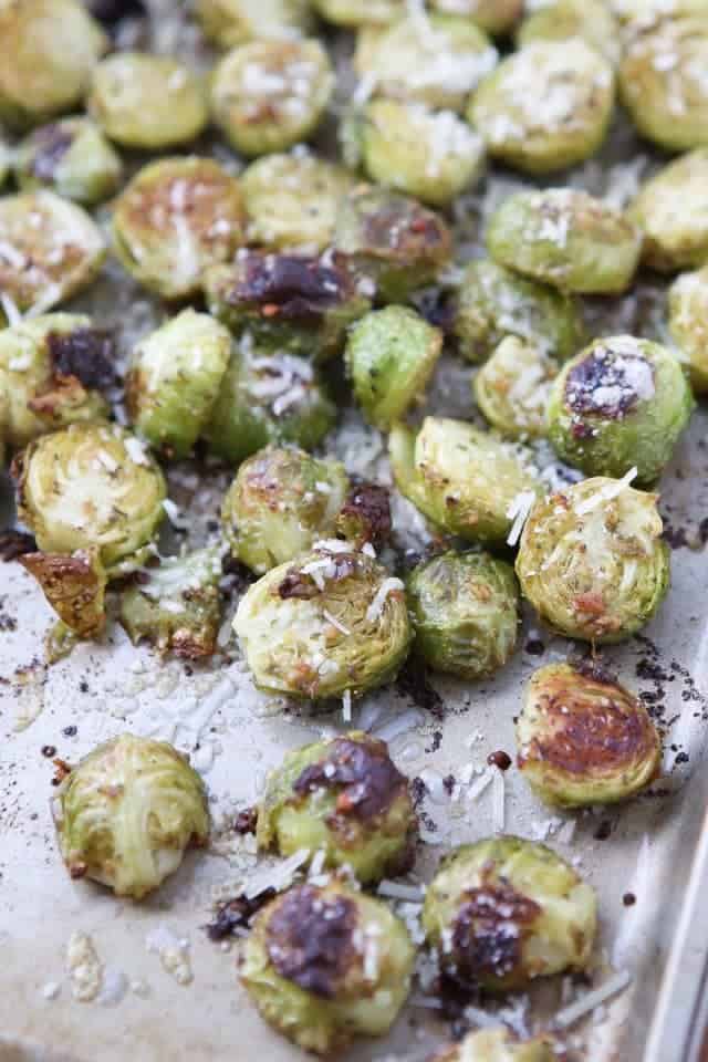 Brussels Sprouts with an Italian twist! Just a few ingredients, these Pesto Roasted Brussels Sprouts will make a great addition to any meal! Recipe via aggieskitchen.com