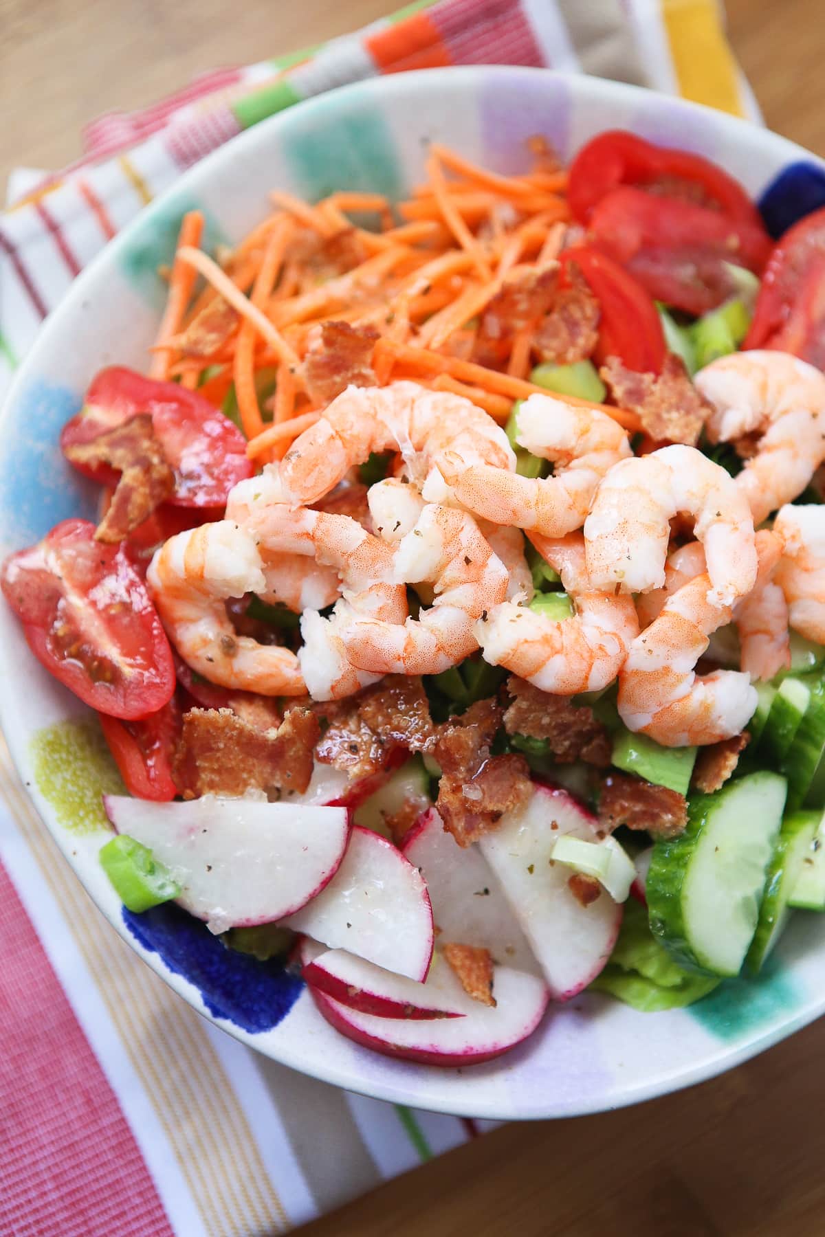 Garden Salad With Shrimp And Bacon Aggie S Kitchen