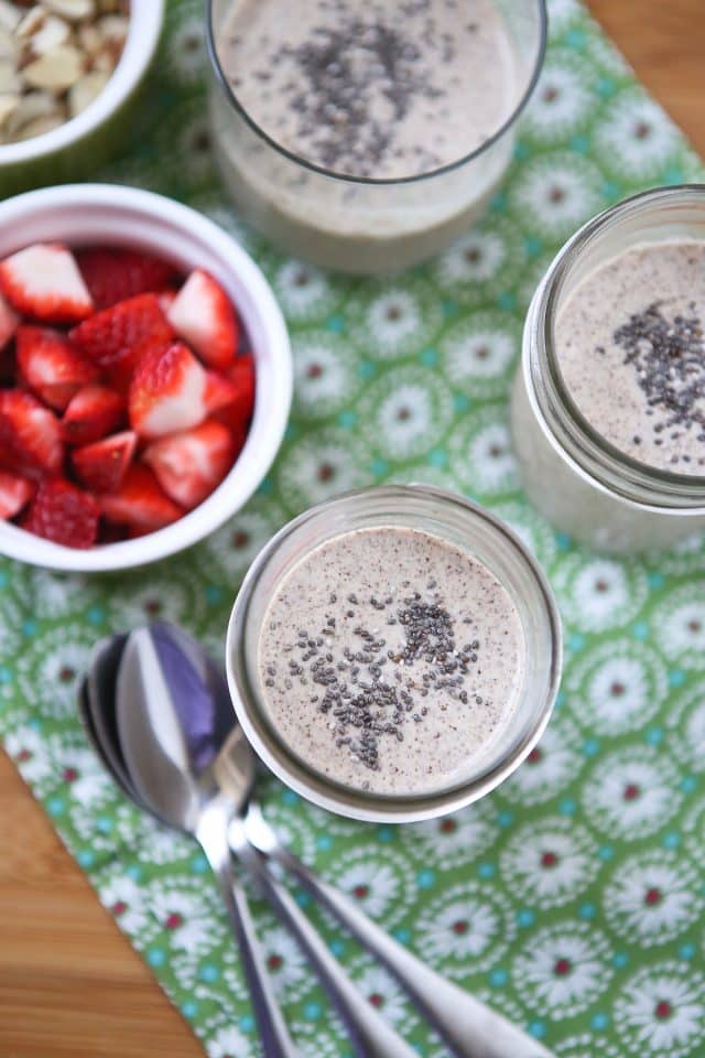 There's calcium, fiber and protein in this creamy Cinnamon Peanut Butter Chia Seed Pudding - makes a wholesome snack or dessert! 