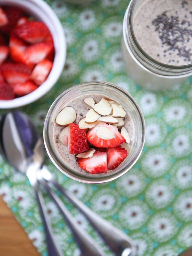 There's calcium, fiber and protein in this creamy Cinnamon Peanut Butter Chia Seed Pudding - makes a wholesome snack or dessert! 