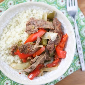 Add this Slow Cooker Pepper Steak from Add A Pinch to your weeknight dinner rotation. So easy and my family loved it!