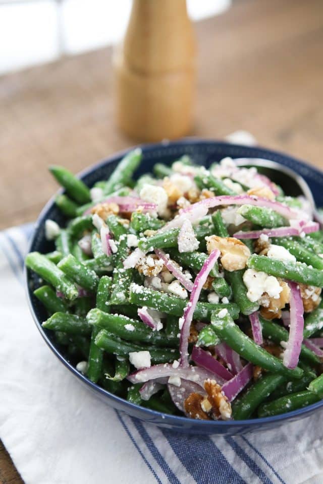 This recipe for Green Bean Salad with Feta is one of my all-time favorites for summer! Perfect for barbecues, picnics and potlucks.