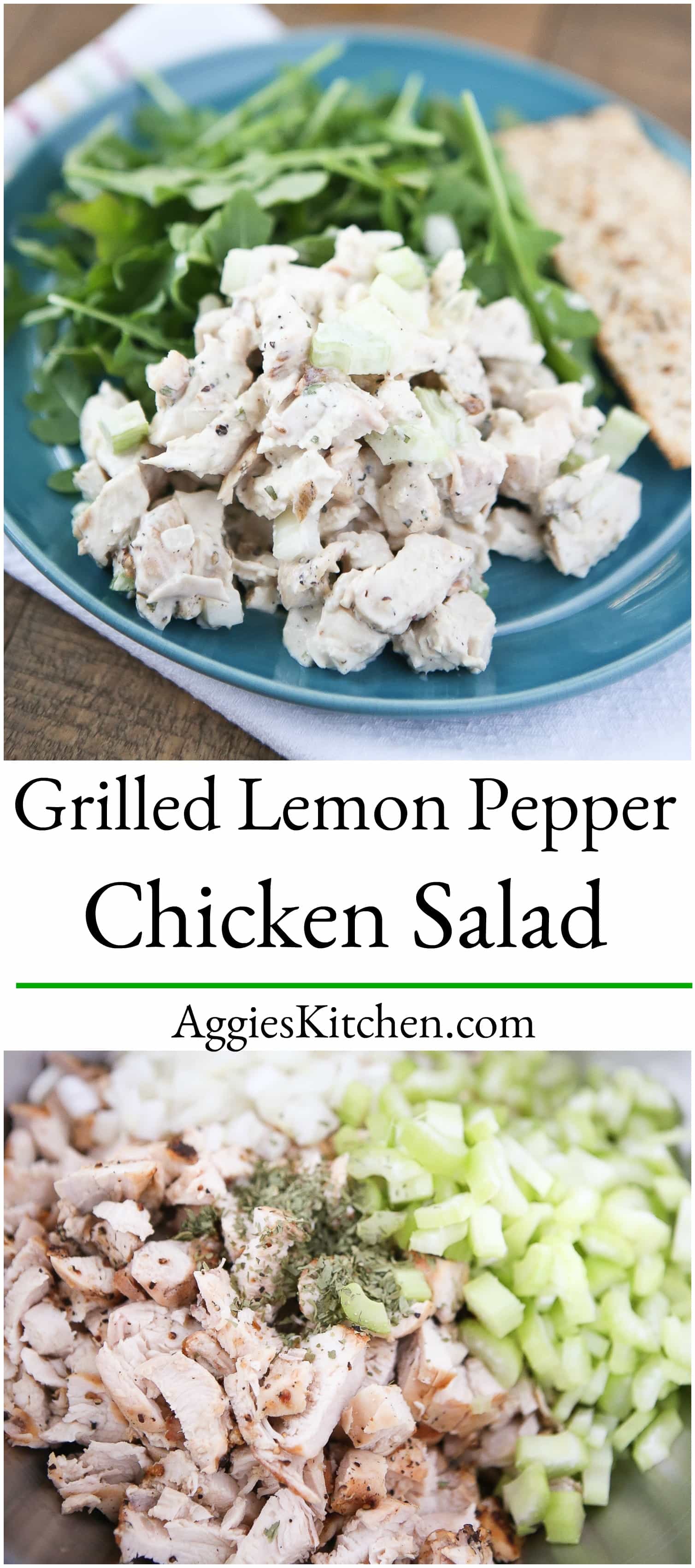 Grilled Lemon Pepper Chicken Salad with Greek Yogurt - Aggie's Kitchen