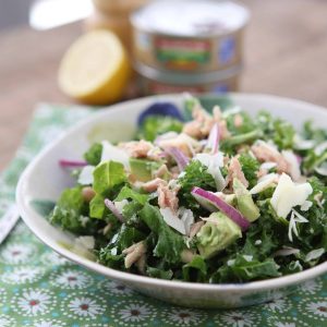 lemon tuna white bean kale salad