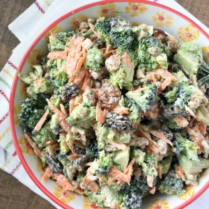 broccoli raisin salad with walnuts